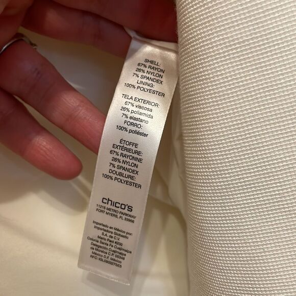 Chico’s Cream Blazer Jacket with large grommet detail - Picture 3 of 6